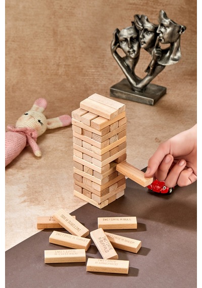 Cezalı Jenga Denge Oyunu Tower Büyük Boy 54 Parça