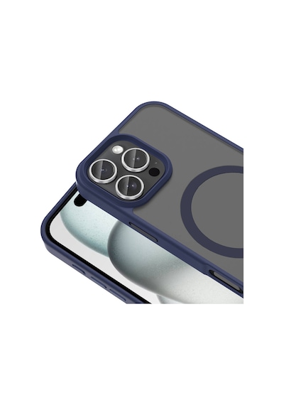 Goocamp Apple Uyumlu iPhone 16 Pro Max Kılıf Magsafe Şarj Özellikli Mat Arka Yüzey Sio Kapak-siya Siyah