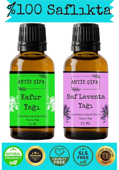 Kafur Yağı Ve Lavanta Yağı 10ml 10ml -%100 Saf Uçucu Yağlar 20 ML