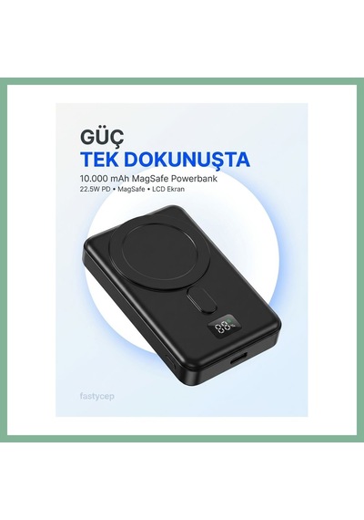 Bşkvirgo Snapron -3025 Pd 22.5w Hızlı Şarj Lcd Ekran Magsafe 10000 Mah Powerbank Bsk2026 Çok Renkli