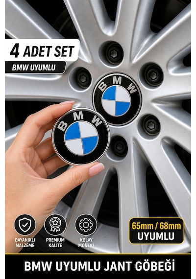 Bmw F10 F30 Çelik Jant Göbek Arması 68mm-65mm Uyumlu 4lü Set
