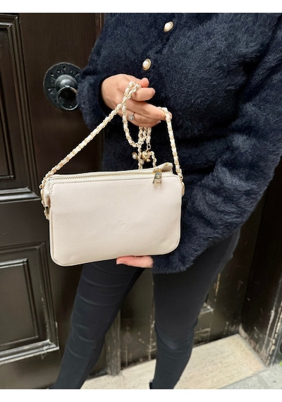 Just Polo Kadın Zincir Askılı Günlük Ve Özel Kullanıma Uygun Şık Tasarımlı Omuz & Çapraz Çanta Shoulder Bag Taş