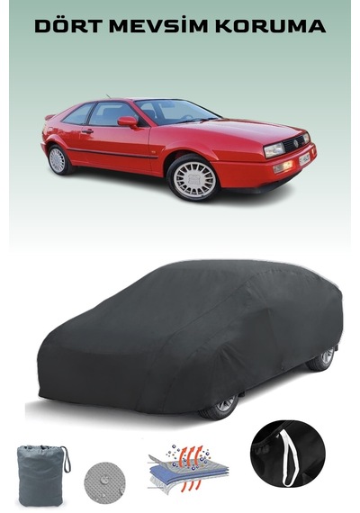 Siyah, Volkswagen Corrado 1989 - 1995, Araba Brandası, Oto Örtüsü, Araba Çadırı Siyah