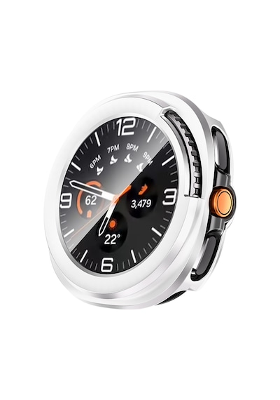 Galaxy Uyumlu Watch 8 Classic 46mm Sert Pc Kasa Ve Ekran Koruyucu Mkst Watch Gard 39 - Gümüş