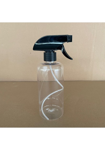 500 Ml Siyah Tetik Spreyli Uzun Silindir Plastik Şişe , 500 Cc Spreyli Plastik Şişe X 4 Adet