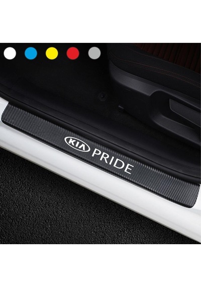 Kia Pride Için Karbon Kapı Eşiği Sticker ( 4 Adet )