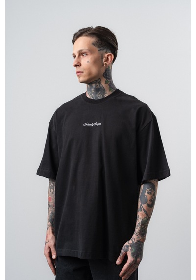 Respire Erkek Refined Baskılı Oversize T-shirt Siyah