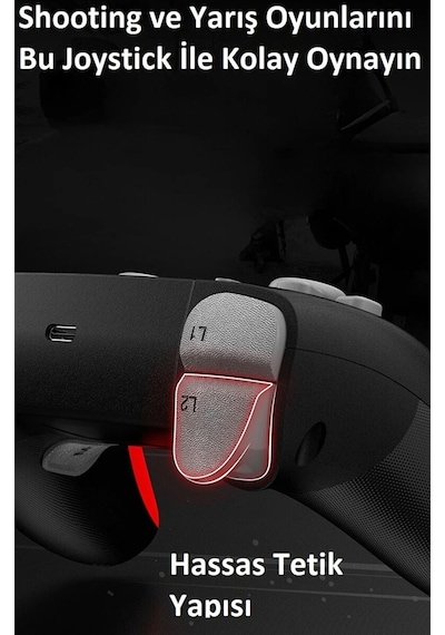 Kablosuz Wireless Ps4 Android Apple Uyumlu iOS Switch Pc Six-axis Oyun Kolu Joystick Mavi