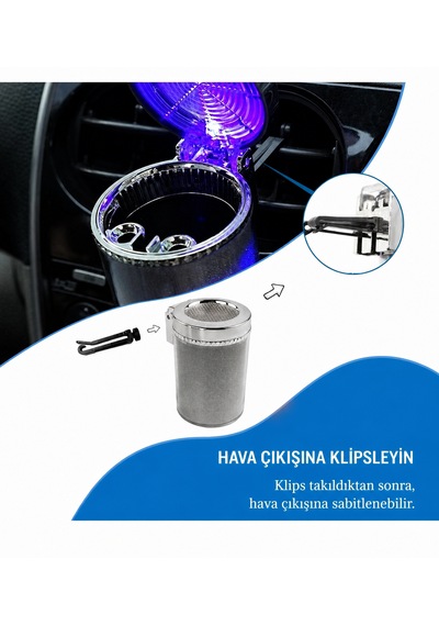 Araç İçi Çok Renkli Işıklı Küllük Renkli Işıklı Kapaklı Araba Küllüğü Oto Küllük Rgb Işıklı 1 Adet