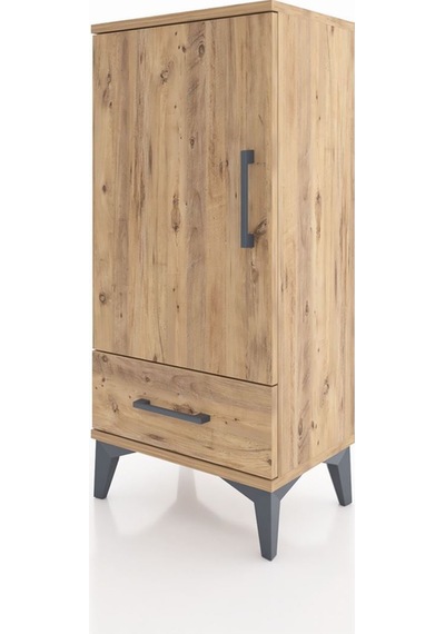 Arges Komodin 3 Raflı Tek Çekmeceli Tek Kapaklı 44x30x96 Çam-çam Atlas Çam