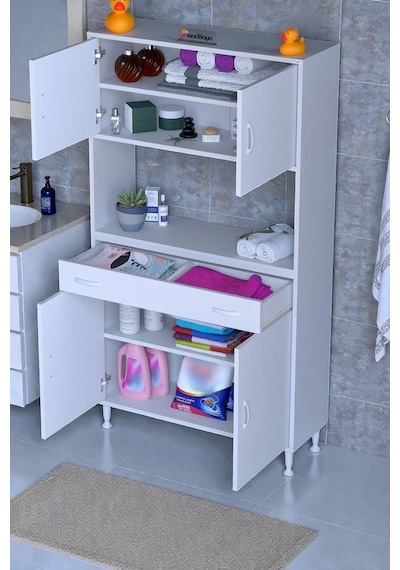 Eliusta Nordi 4 Kapak 2 Raflı Beyaz Dolap 100x173x32,5 Cm Çekmeceli Çok Amaçlı Banyo/mutfak Dolabı Beyaz Eliusta Nordi 4 Kapak 2 Raflı Beyaz Dolap 100x173x32,5 Cm Çekmeceli Çok Amaçlı Banyo/mutfak Dolabı Beyaz