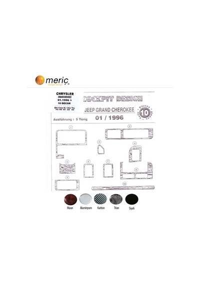 Meriç® Chrysler Grand Cherokee Ön Torpido Kaplama 10 P. 1996-1999 (530156083)