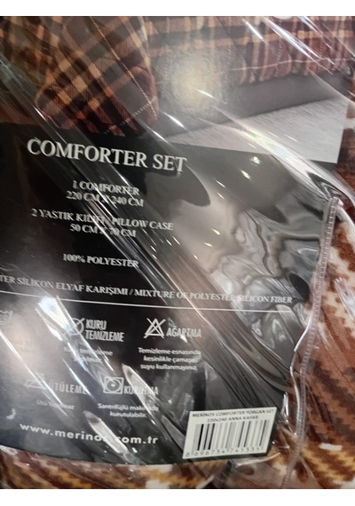 Comforter Çift Kişilik Yorgan Set / 220x240 / Çeyiz / Yorgan /set Koyu Kahverengi