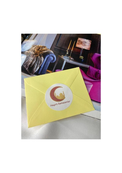 Hayırlı Ramazanlar Etiketi Renkli Yuvarlak Mat Sticker Ramazan Bayram İftar Serisi 4 Cm 90 Adet Çok Renkli