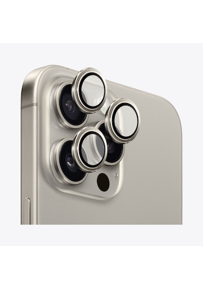 Safeus Safir Temperli Kamera Lens Koruyucu Apple Uyumlu iPhone 15 Pro Max Ve İle Natürel Titanyum
