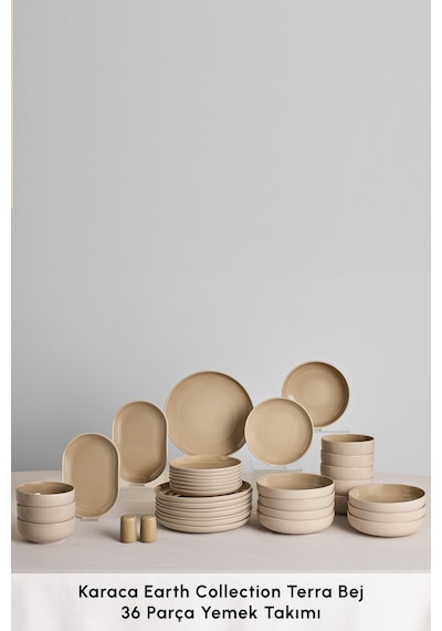 Karaca Earth Collection Terra 36 Parça 8 Kişilik Yemek Takımı Bej Bej