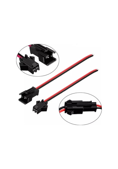 2 Pin Sm Jst Kablo 2X8Cm Erkek - Dişi Takım 2 Li Kablo Soketi