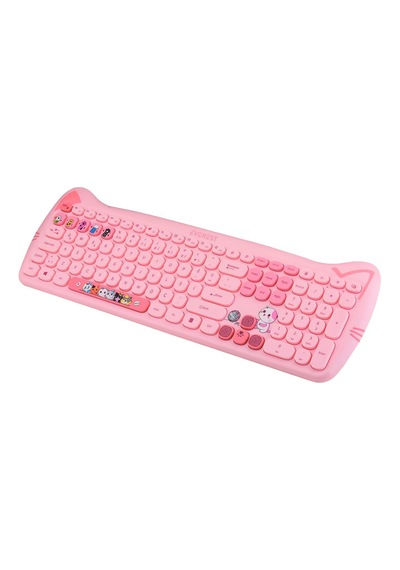 Everest Km-6283 Catty Kablosuz Ultra Sessiz Özel Tasarımlı Q Klavye & Mouse + Mouse Pad Set Bej
