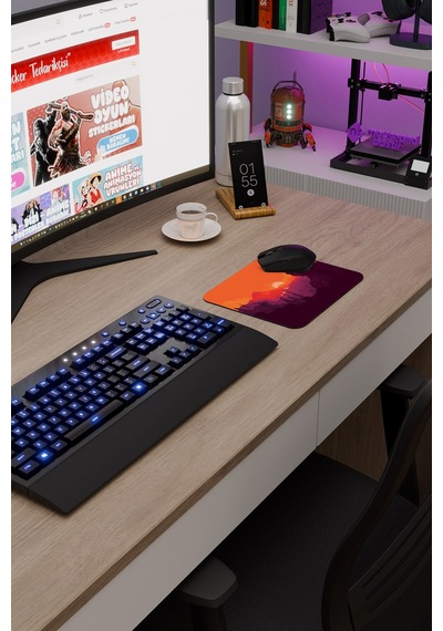 Dijital Dağ V2 22x18 Gaming Kauçuk Kaymaz Taban Mouse Pad Fare Altlığı