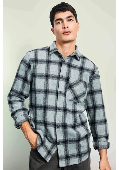 DeFacto   Regular Fit Kareli Oduncu Uzun Kollu Gömlek A5517AX23AUGN1102