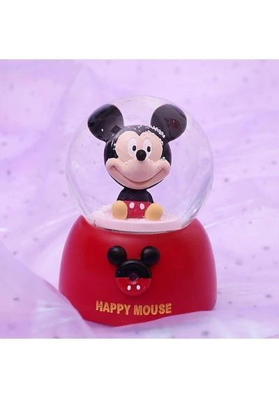 Mickey Mouse Işıklı Müzikli Püskürtmeli Büyük Boy Kar Küresi-Pemb