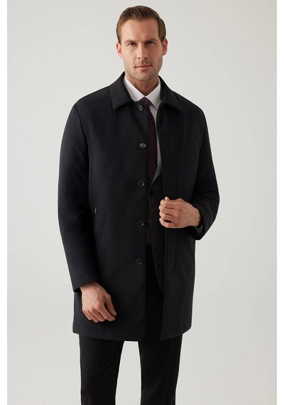 Erkek Siyah Regular Fit Pardesü