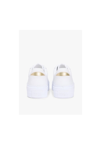 Tommy Hilfiger Kadın Th Foxing Platform Detaylı Deri Sneaker-13288 Beyaz