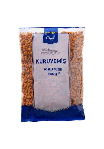 Metro Chef Soslu Mısır 1 Kg - Lezzetli Atıştırmalık 3'li Ekonomik Paket - 3 Adet Tarı
