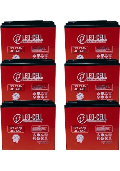 Leo-cell 6'lı 12v 24 Ah Japon Teknolojisi 7 Kg Elektrikli Motorsiklet Aküsü 2024 Üretimi