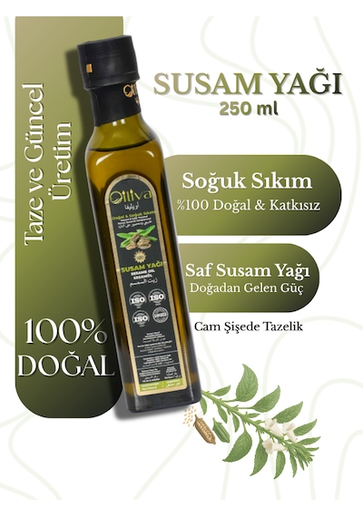 Soğuk Sıkım Susam Yağı 250 Ml %100 Doğal Katkısız Saf Susam Yağı