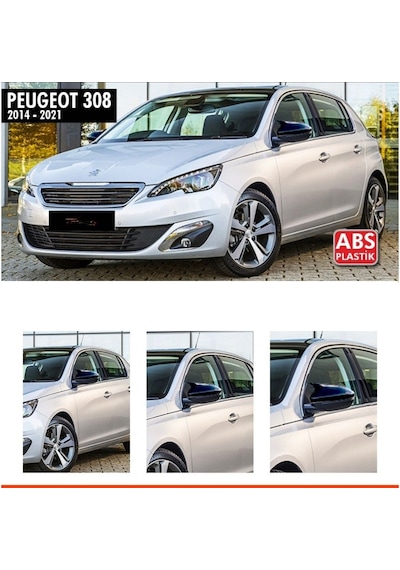 Peugeot 308 Yarasa Ayna Kapağı 2014 ve Üzeri Parlak  Siyah