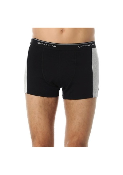 1 Adet Çift Kaplan 850 Biyeli Elastan Sportif Boxer Külot Siyah