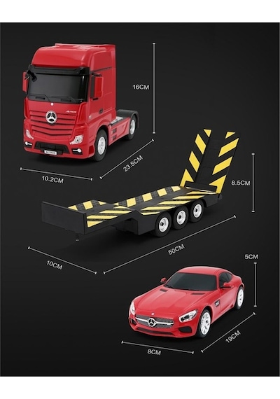 Rastar Mercedes-Benz Actors 1:26 Tır + Mercedes-Amg GT Işıklı Kumandalı Araba