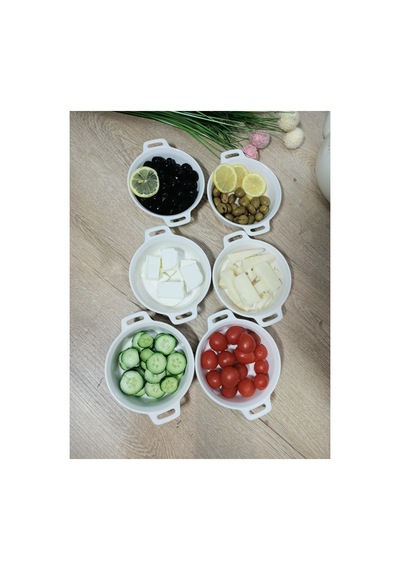 Lüx Porselen 3'lü Meze Tabağı 15x12.1x3.5 Cm Beyaz - 594328136 Beyaz