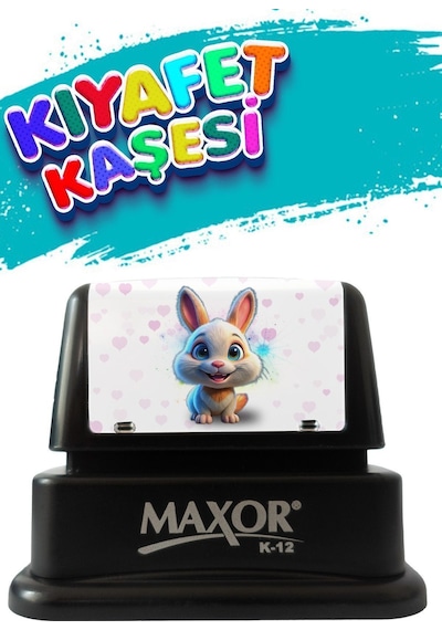 Maxor Kaşe Kıyafet Kaşesi Tavşan Temalı Öğrenci Kaşesi / Kıyafet Etiketi / Kumaş Kıyafet Kaşesi