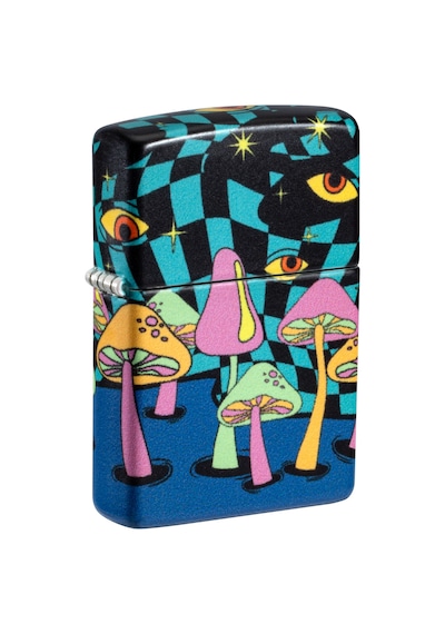 Zippo Glow In The Dark Matte Mushrooms Dizayn Çakmak Çok Renkli