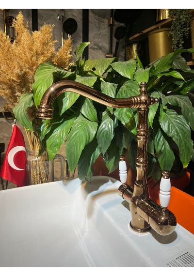 İsaoğlu Yapı Arıtmalı Mutfak Bataryası Bakır Rustik Arıtmalı Armatür Pirinç Malzeme Zen Design Bakır