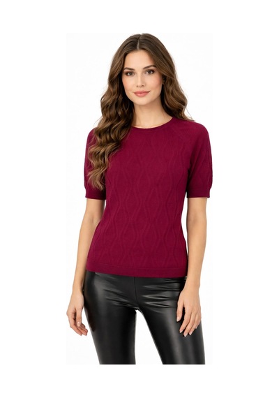 Kadın Triko Kısa Kol Bluz 12845 Bgl-st05308 Bordo Kadın Triko Kısa Kol Bluz 12845 Bgl-st05308 Bordo