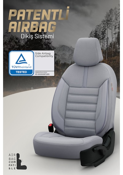 Otom Limited Design Ekstra Destekli Oto Koltuk Kılıfı Füme