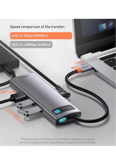 Baseus Metal Gleam Series 8In1 Type-C Hub Adaptör Çoklayıcı (550394534)