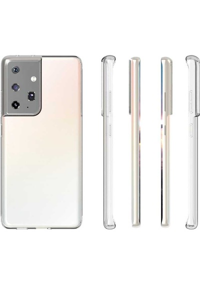Rba Aksesuar Galaxy Uyumlu S21 Ultra Kılıf Rba Süper Silikon Kapak - Renksiz Çok Renkli