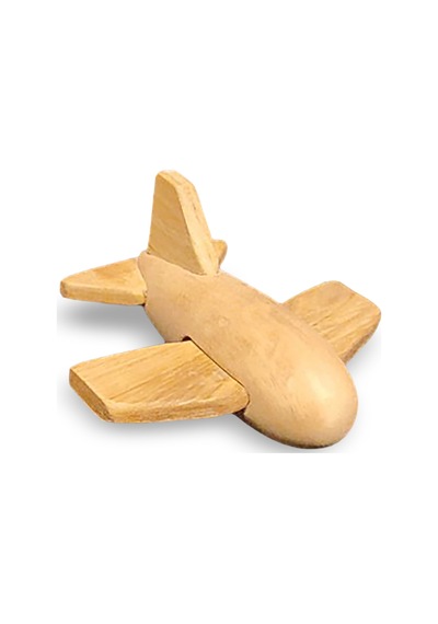 Cwwtoys Albatros Uçak Boyasız Ahşap Oyuncak, Masif Kayın Ağacı, 18 Ay+