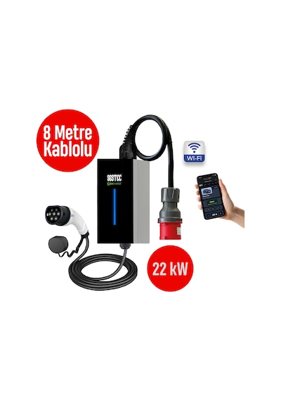 SGSTEC Home 22kW 8Metre Kablolu Elektrikli Araç Şarj Cihazı