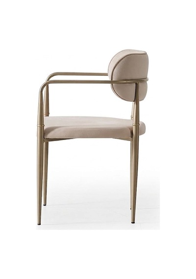 Elegance Kolçaklı Metal Mutfak Sandalyesi Bej