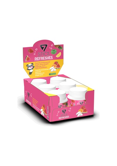7stıck Sekersız Tuttı Fruttı Aromalı Draje Sakız 60 Pcs 6adet