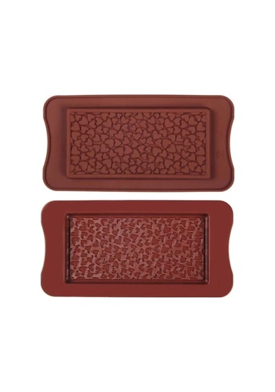 Çikolata Kalıbı Silikon Mini Kalp Kahverengi