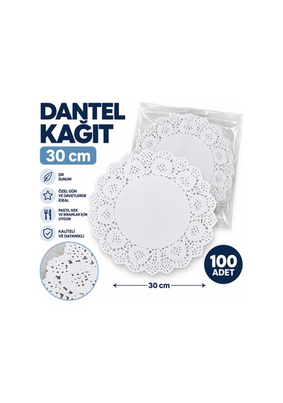 Dantel Kâğıt 30 Cm 100 Adet Dekoratif Pasta Ve Servis Altlığı - 920889141