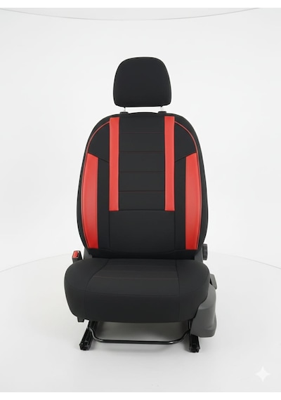 Veloce Siyah Kırmızı Serisi Renault Europa Koltuk Kılıfı Tam Set