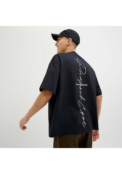 Jack & Jones Dynamic Script Erkek Siyah Tişört 12273310-b Siyah