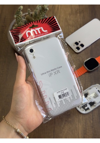Apple iPhone Xr Uyumlu Süper İnce Mat Ultra Thin Silikon Kılıf Buzlu Beyaz